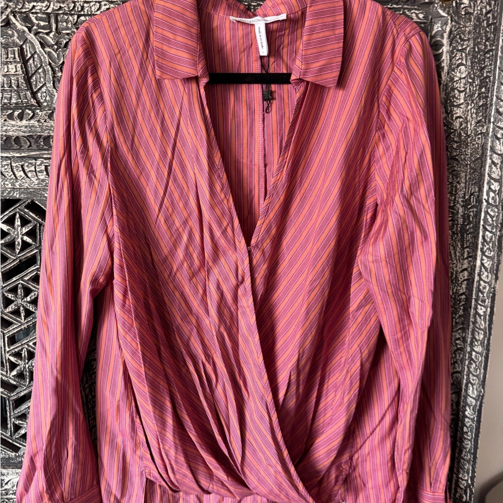 Striped Pink and Orange Women's Top